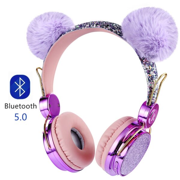 Bluetooth Cute Kids Wireless Headphone with Microphone Girls 3.5mm ...